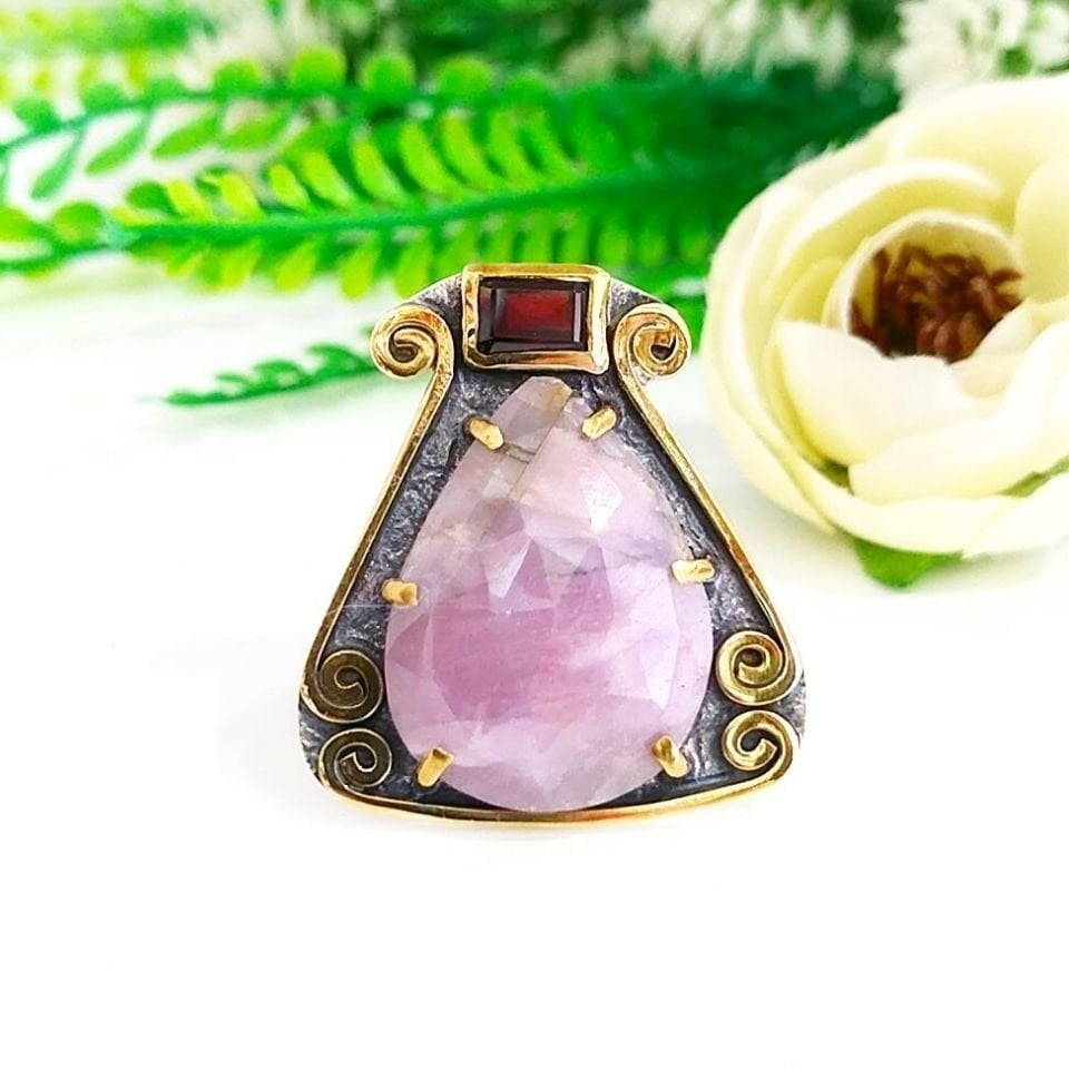Pembe Safir Özel Tasarım Yüzük - OTS1019