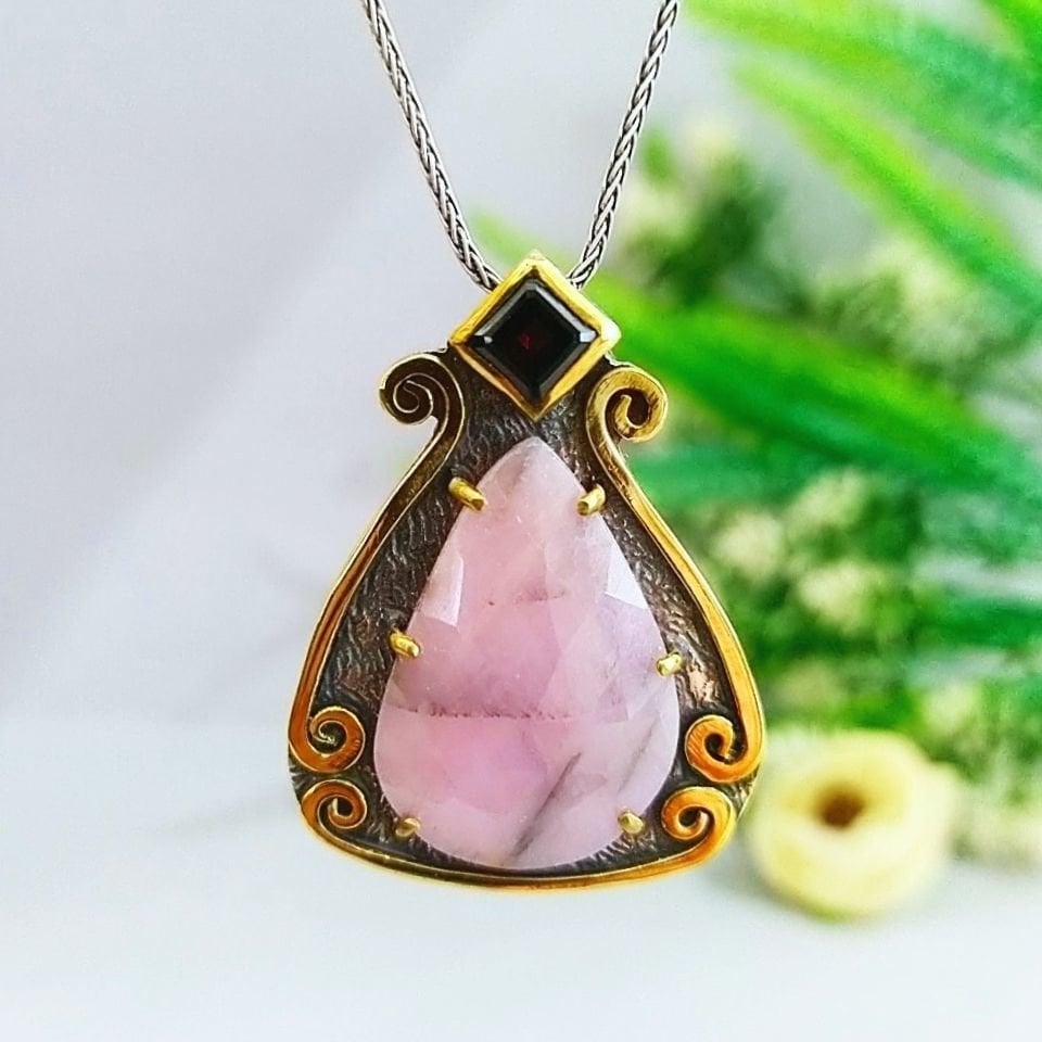 Pembe Safir Özel Tasarım Kolye - TSR1244