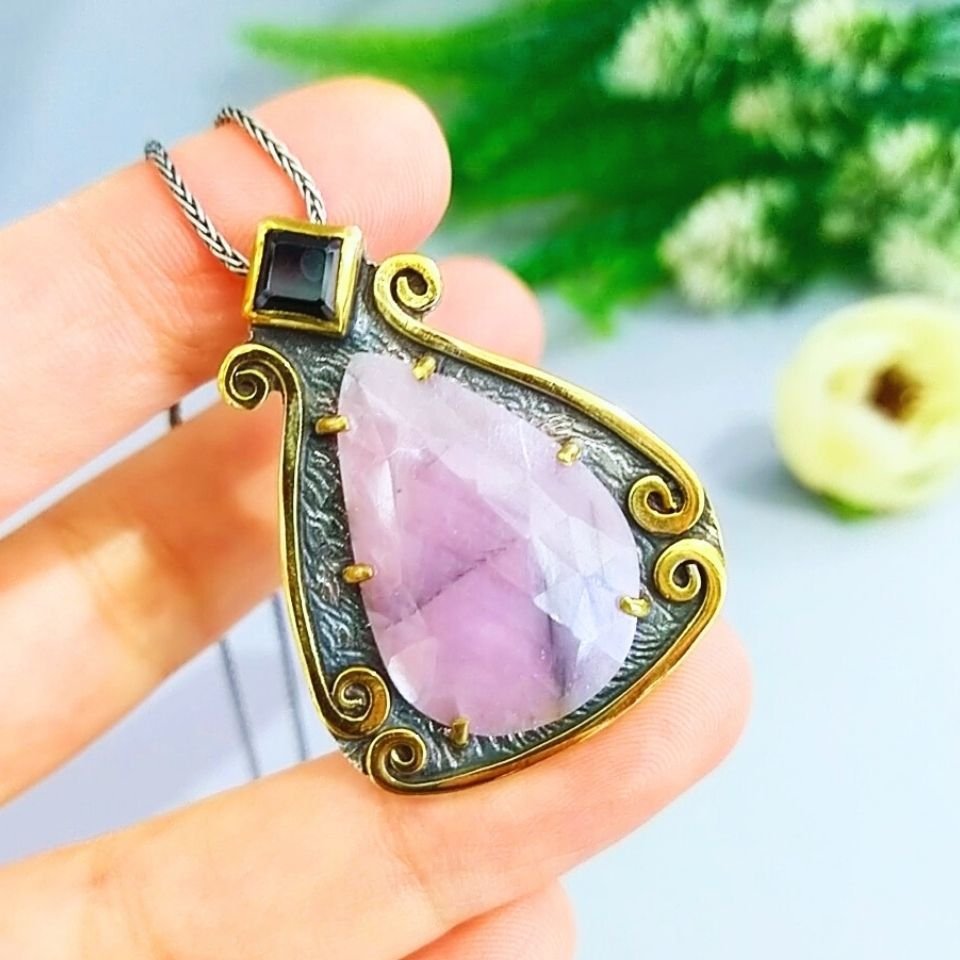 Pembe Safir Özel Tasarım Kolye - TSR1244