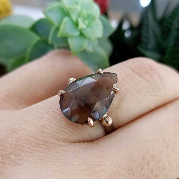 Smoky Topaz Özel Tasarım Yüzük
