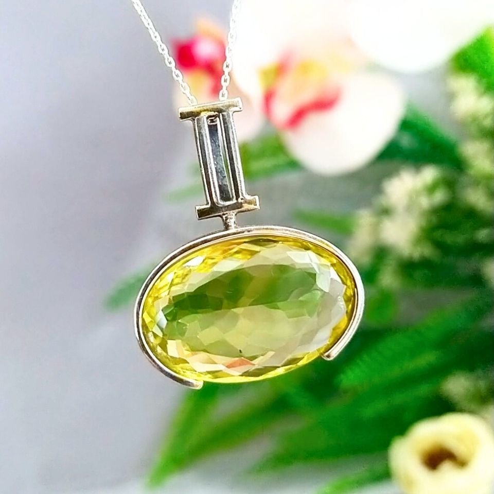 Limon Topaz Özel Tasarım Kolye - TSR1256