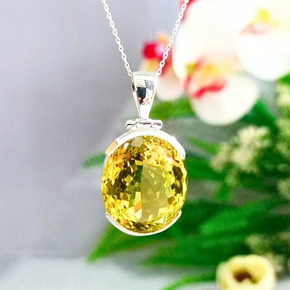 Limon Topaz Özel Tasarım Kolye - TSR1257