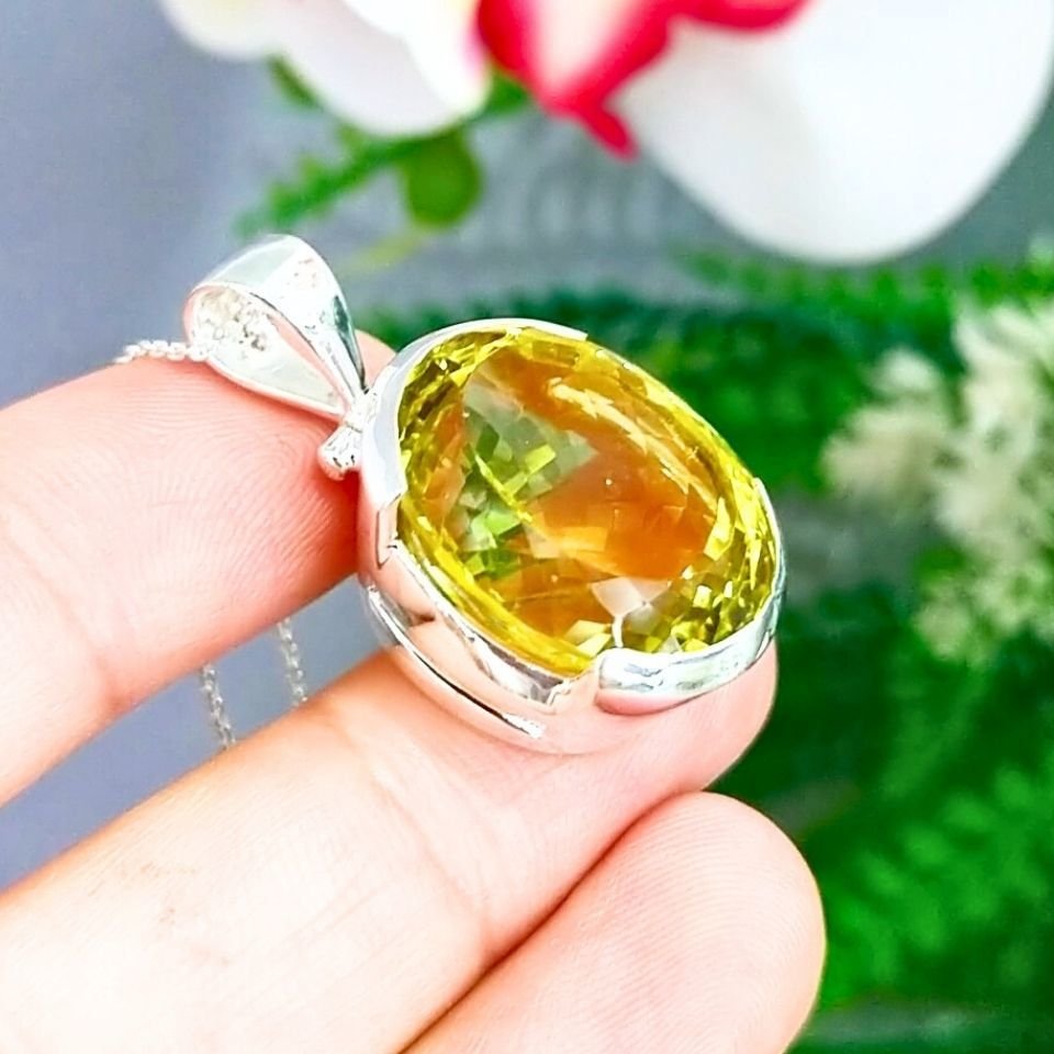 Limon Topaz Özel Tasarım Kolye - TSR1257