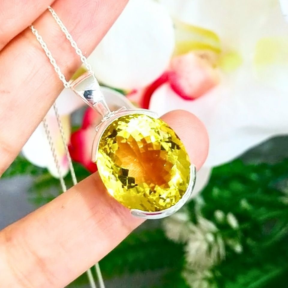 Limon Topaz Özel Tasarım Kolye - TSR1257