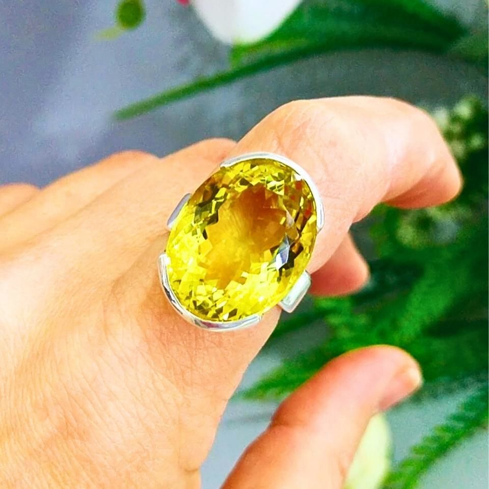 Limon Topaz Özel Tasarım Yüzük - OTS1026