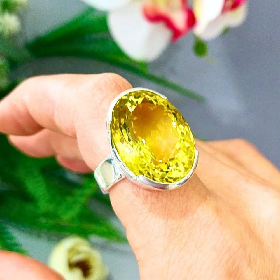 Limon Topaz Özel Tasarım Yüzük - OTS1026