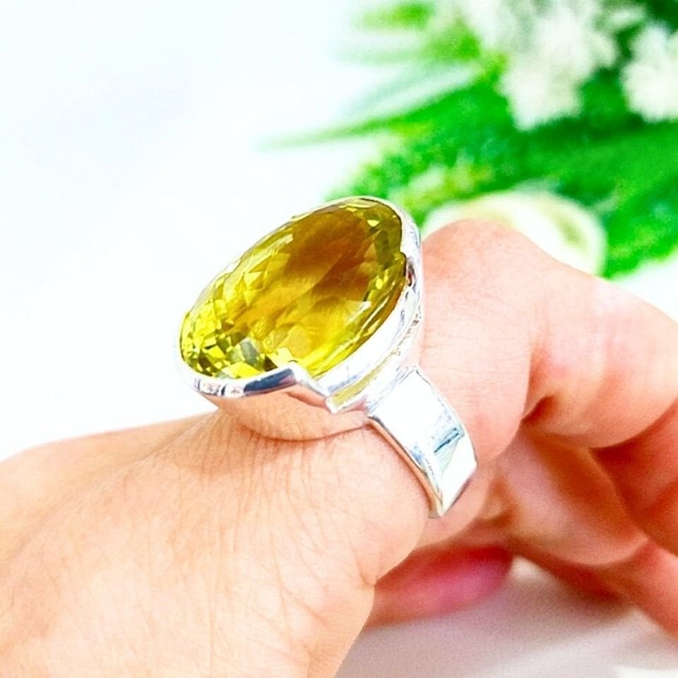 Limon Topaz Özel Tasarım Yüzük - OTS1026