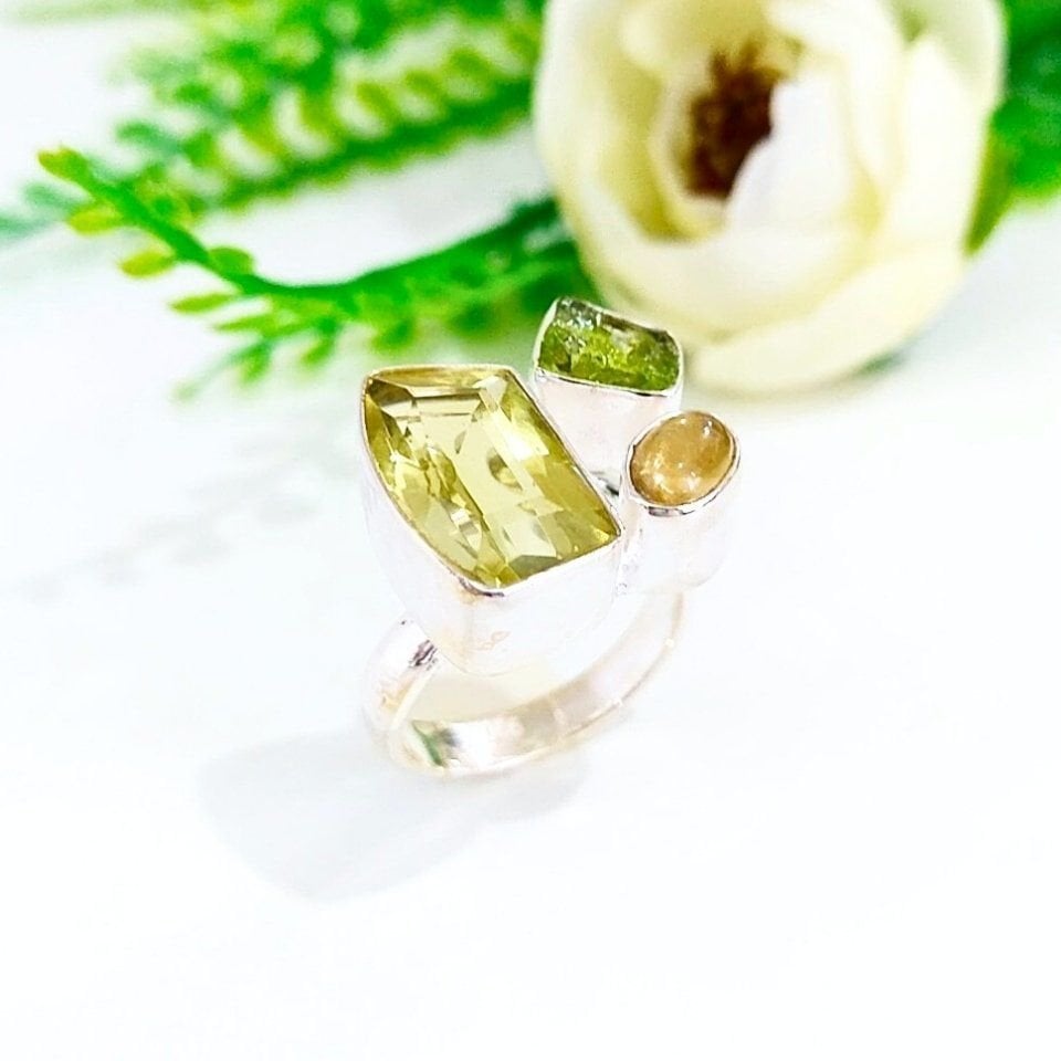 Limon Topaz Özel Tasarım Yüzük - OTS1027