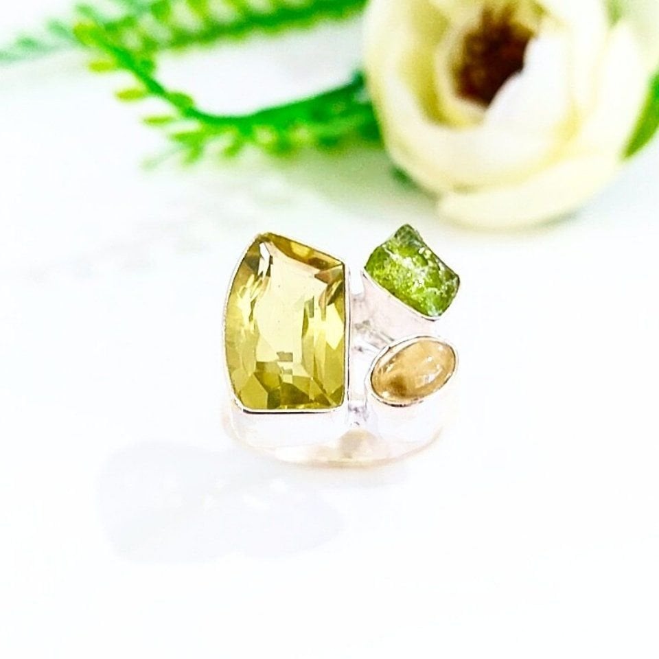 Limon Topaz Özel Tasarım Yüzük - OTS1027