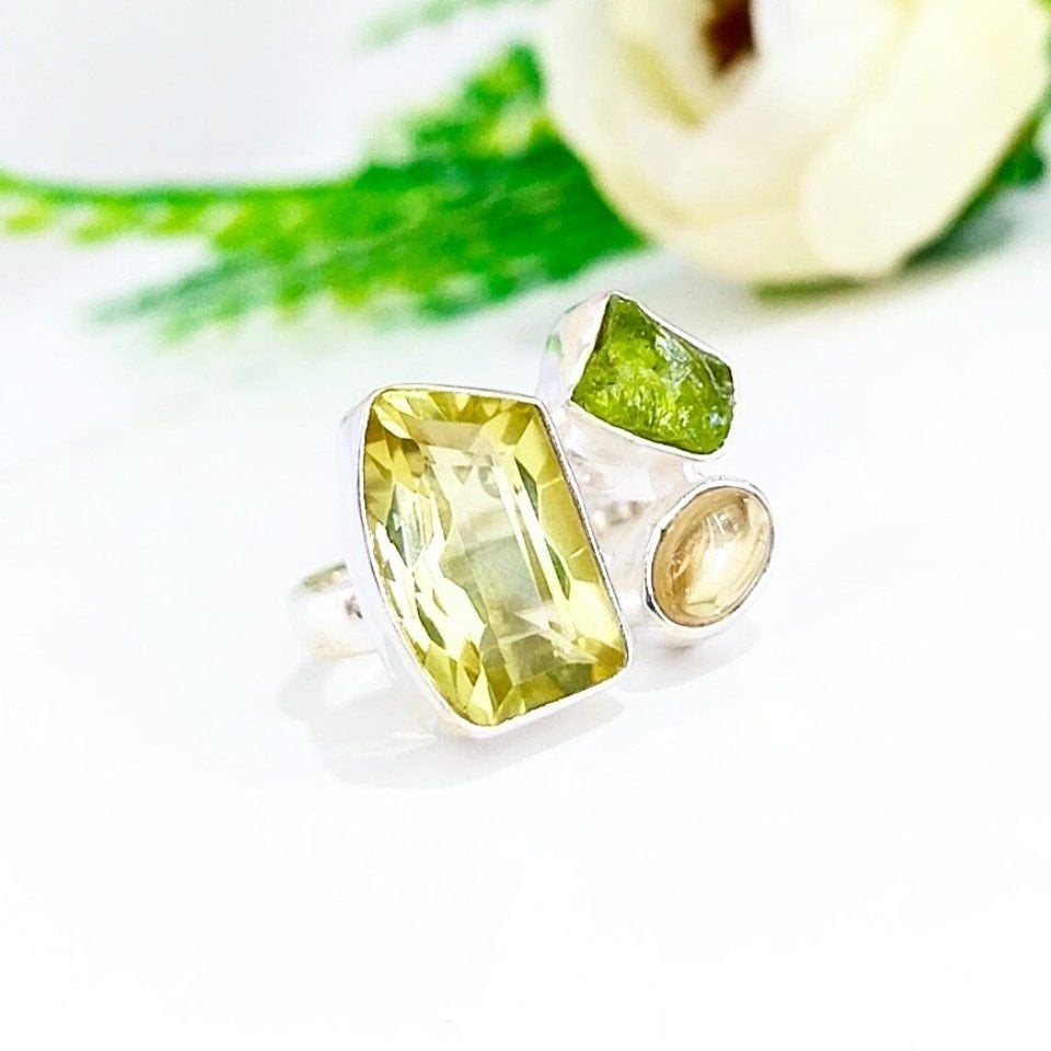 Limon Topaz Özel Tasarım Yüzük - OTS1027