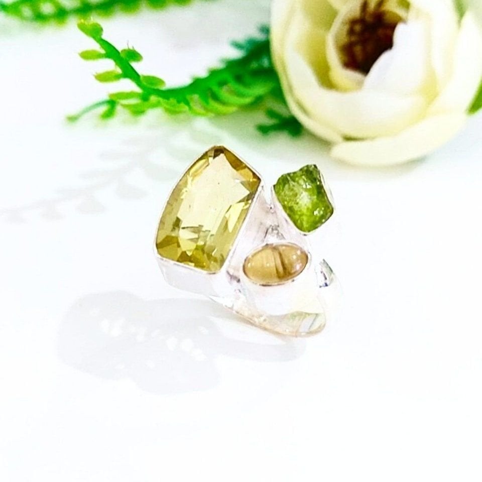 Limon Topaz Özel Tasarım Yüzük - OTS1027