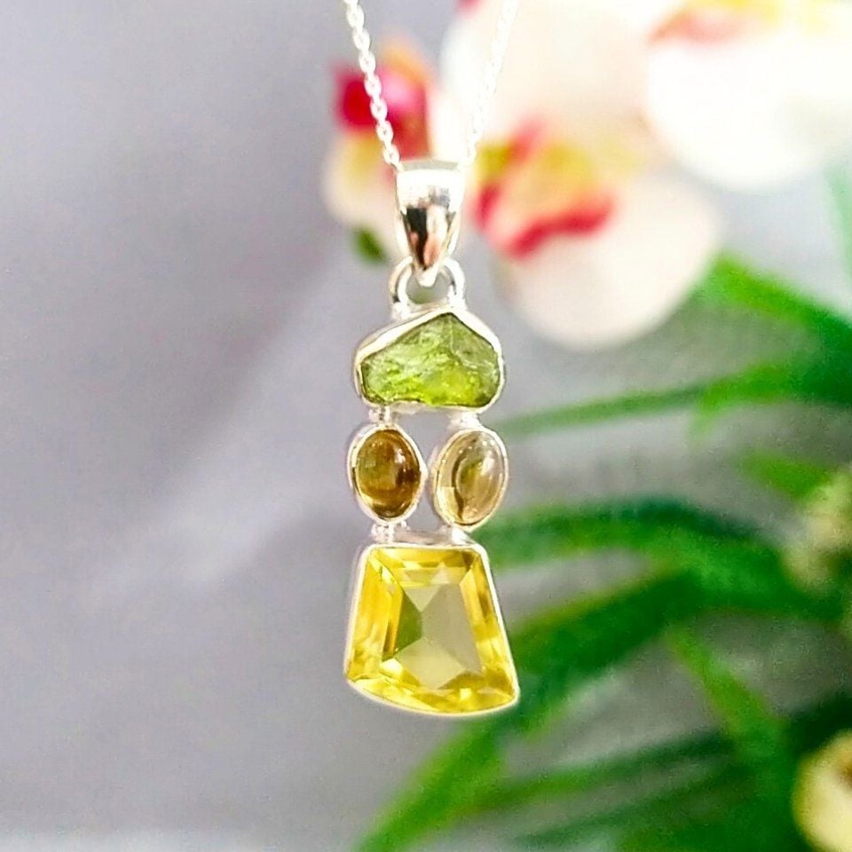 Limon Topaz Özel Tasarım Kolye - TSR1258