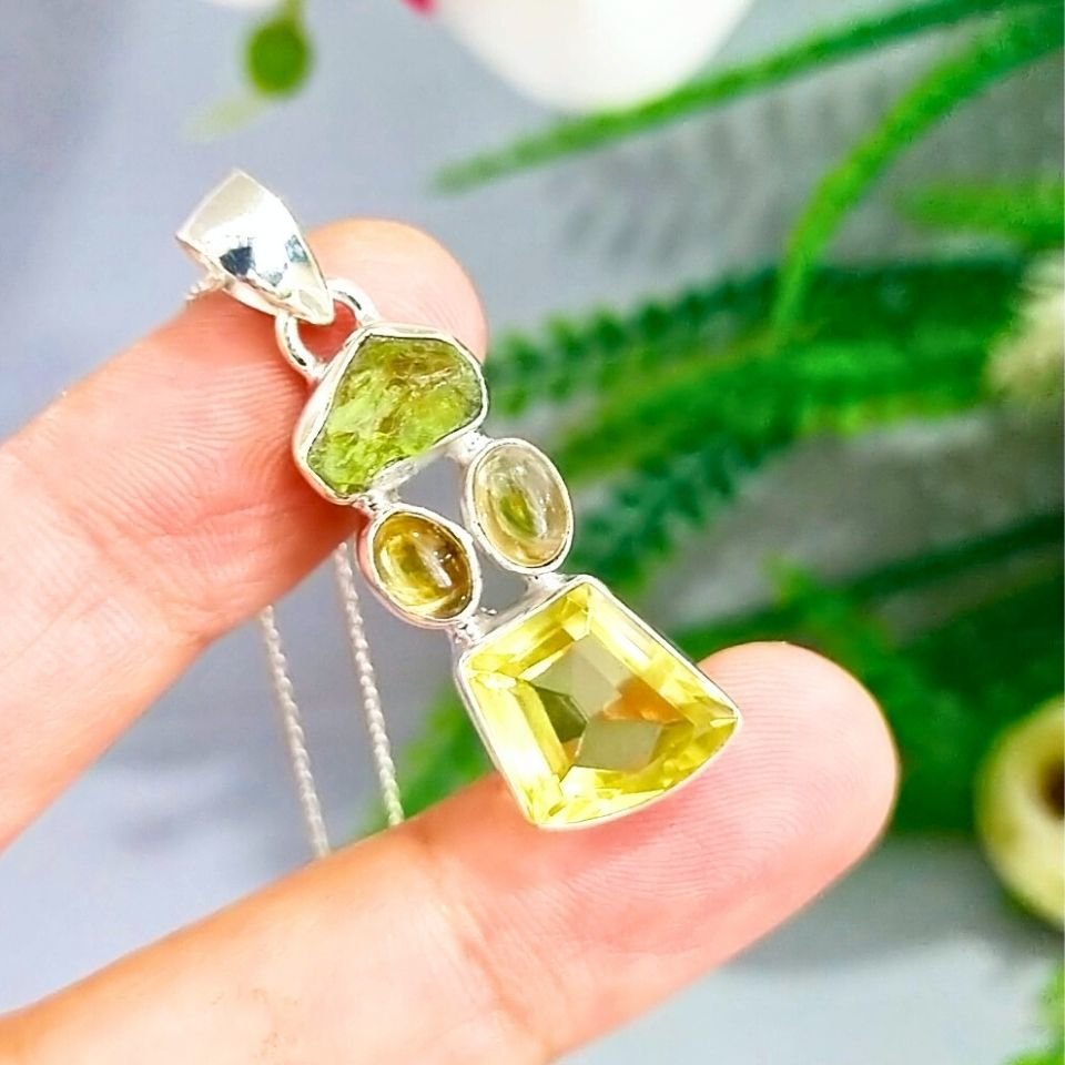 Limon Topaz Özel Tasarım Kolye - TSR1258