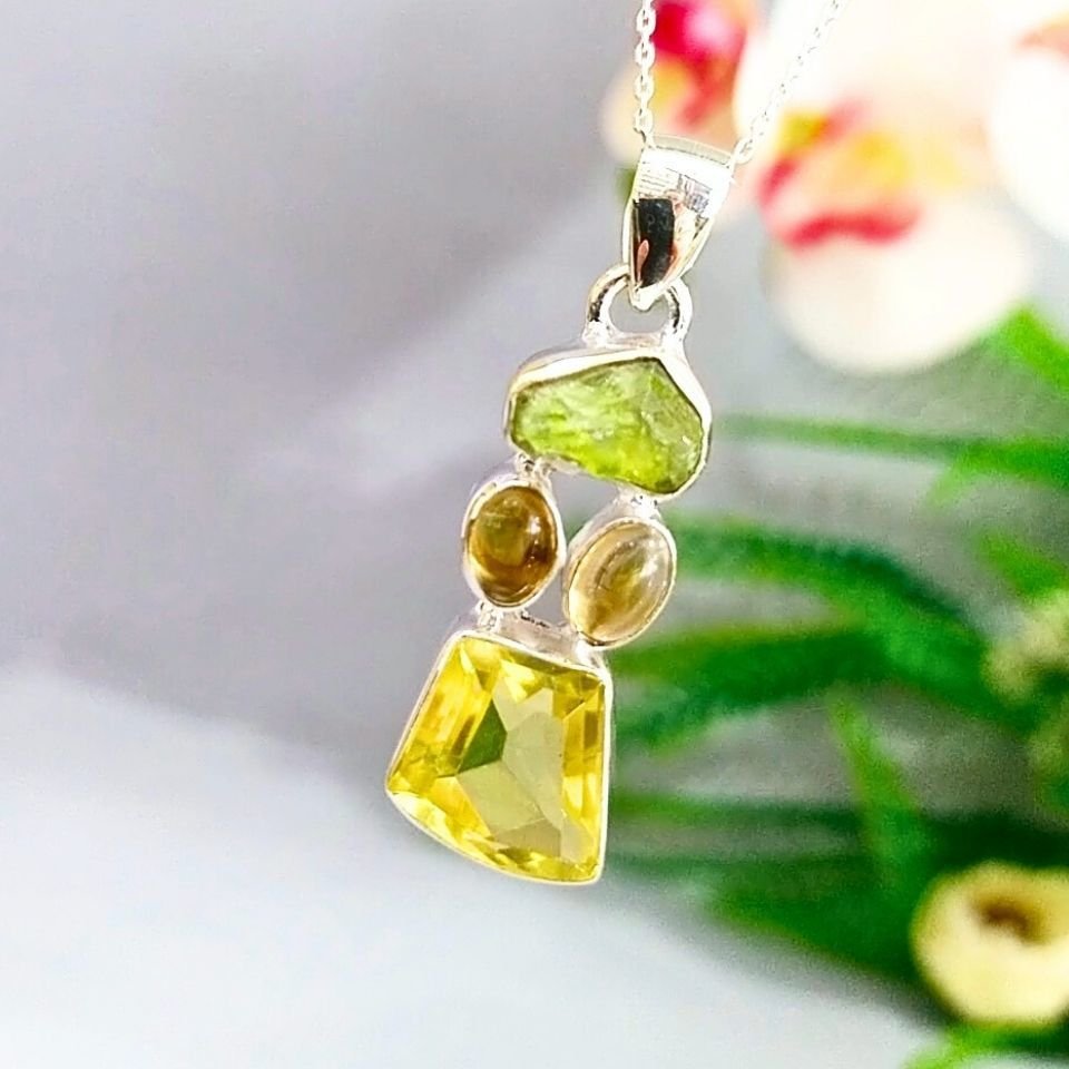Limon Topaz Özel Tasarım Kolye - TSR1258