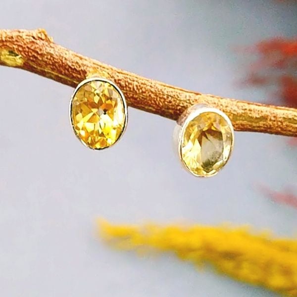 Topaz Taşlı Özel Tasarım Doğaltaş Küpe