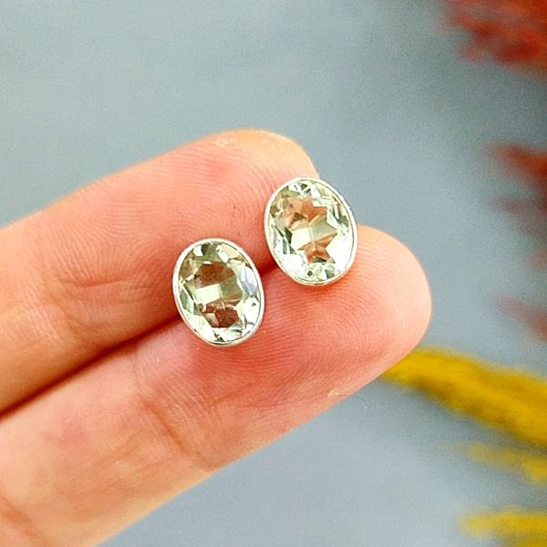 Green Topaz Özel Tasarım Doğaltaş Küpe