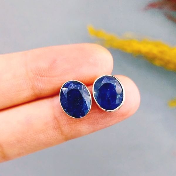 Safir Özel Tasarım Doğaltaş Küpe