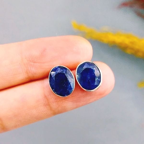 Safir Özel Tasarım Doğaltaş Küpe