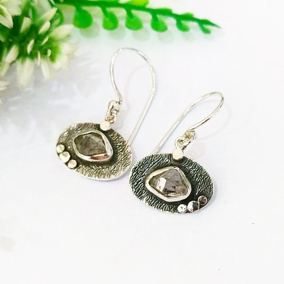Herkimer Elması Özel Tasarım Küpe