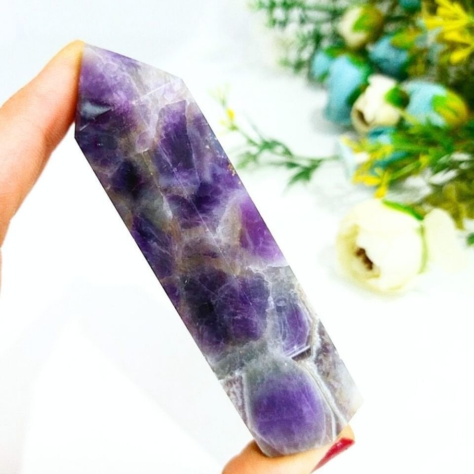 Amethyst Natural Stone Prism Tower