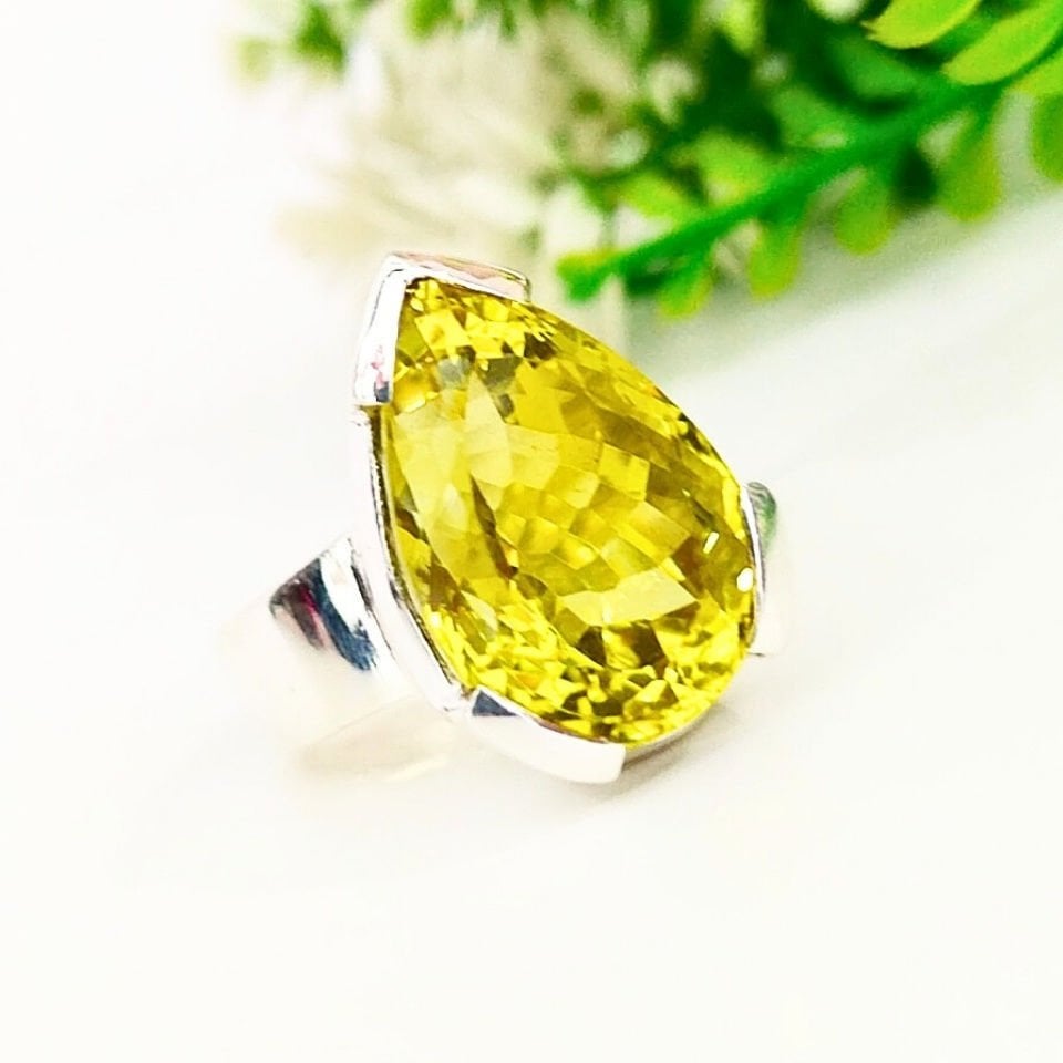 Limon Topaz Özel Tasarım Yüzük