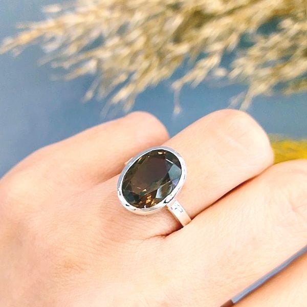 Smoky Topaz Özel Tasarım Doğaltaş Yüzük