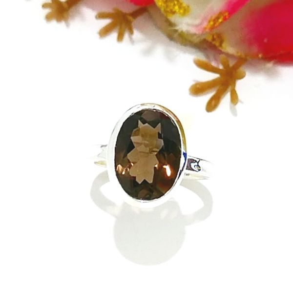 Smoky Topaz Özel Tasarım Doğaltaş Yüzük