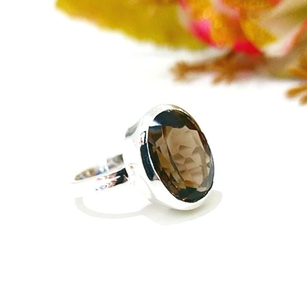 Smoky Topaz Özel Tasarım Doğaltaş Yüzük