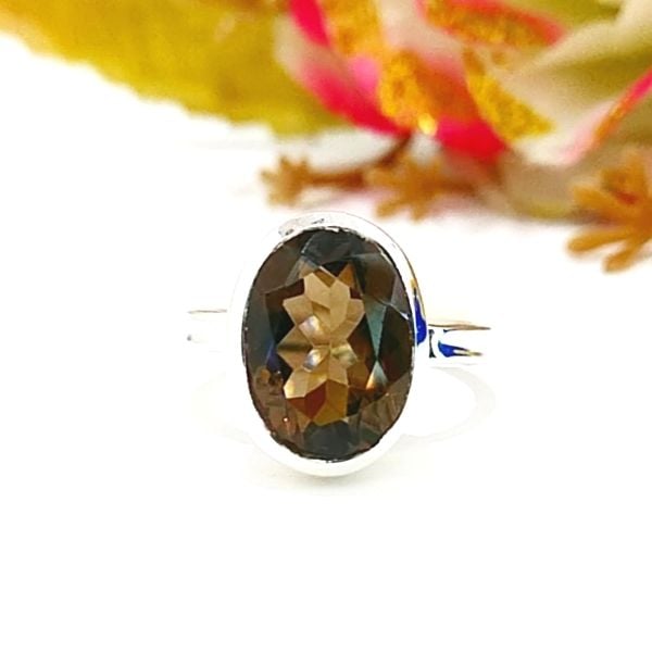 Smoky Topaz Özel Tasarım Doğaltaş Yüzük