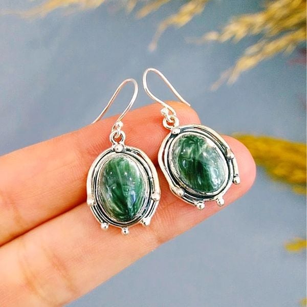 Serafinit Special Design Natural Stone Earrings