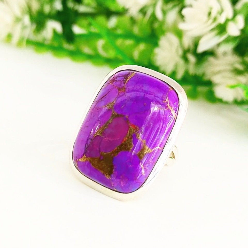 Purple Mor Turkuaz Özel Tasarım Yüzük - ÖTS1067