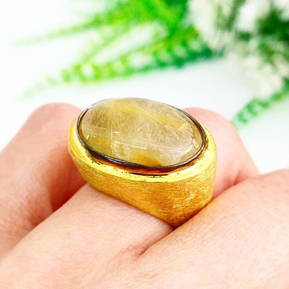 Gold Beril Özel Tasarım Yüzük - OTS1072