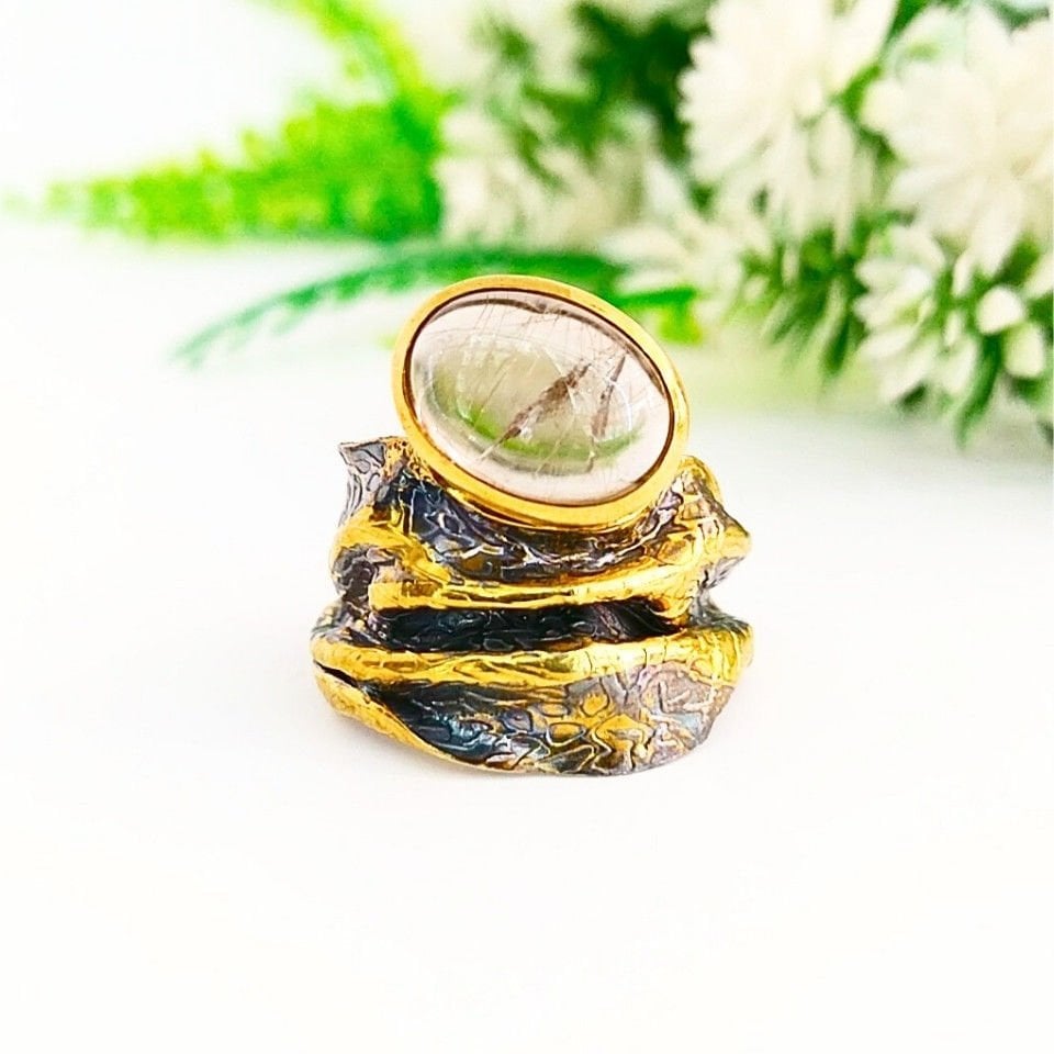 Gold Beril Özel Tasarım Yüzük - OTS1074