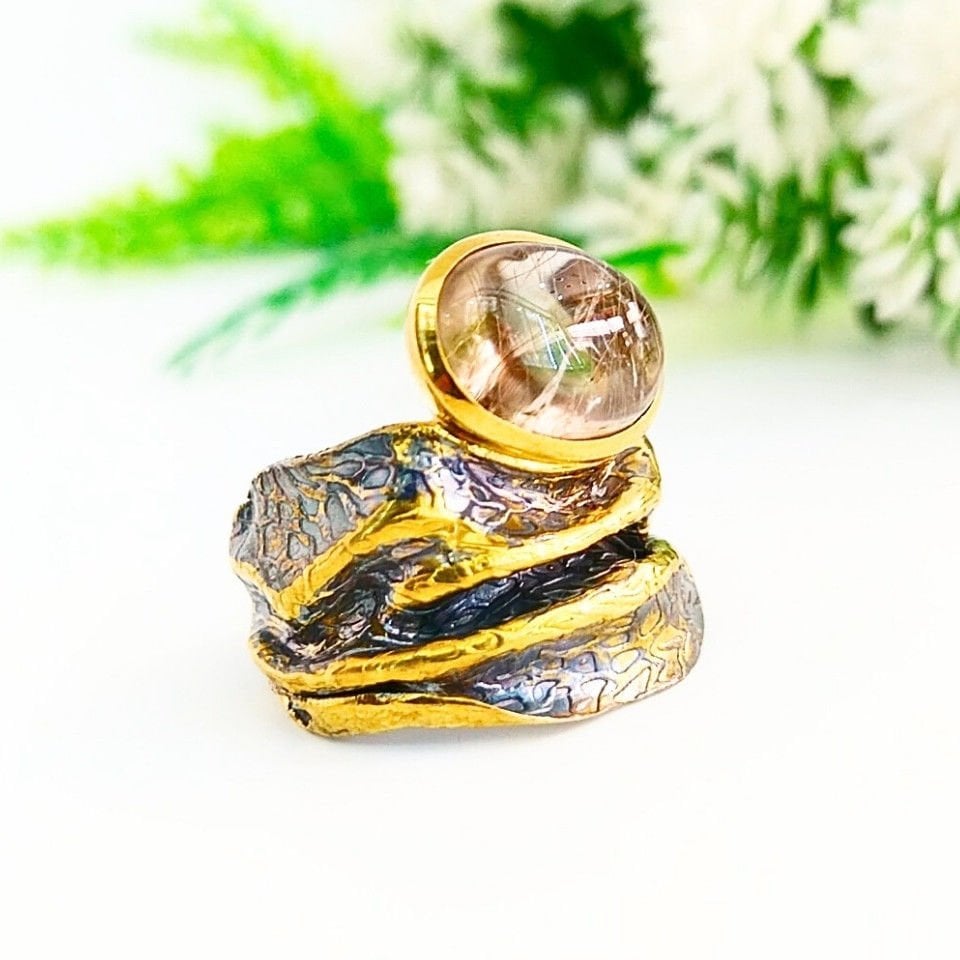 Gold Beril Özel Tasarım Yüzük - OTS1074