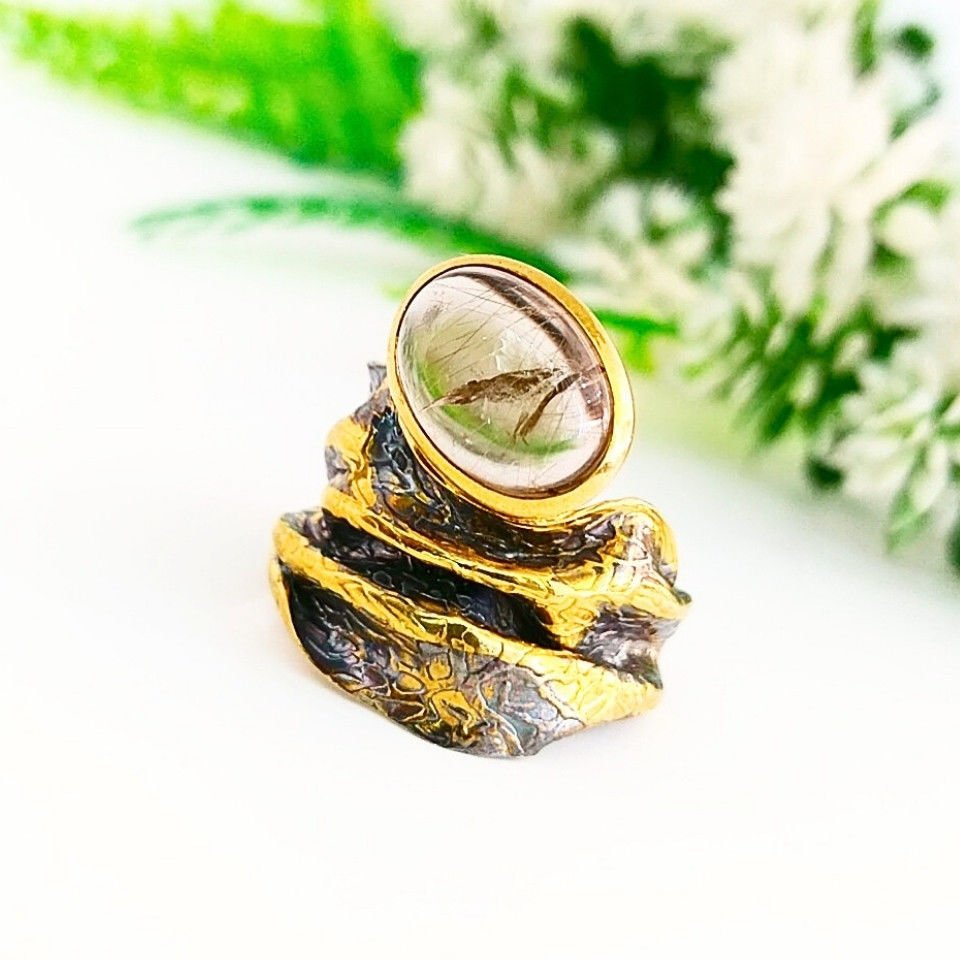 Gold Beryl Special Design Ring - OTS1074