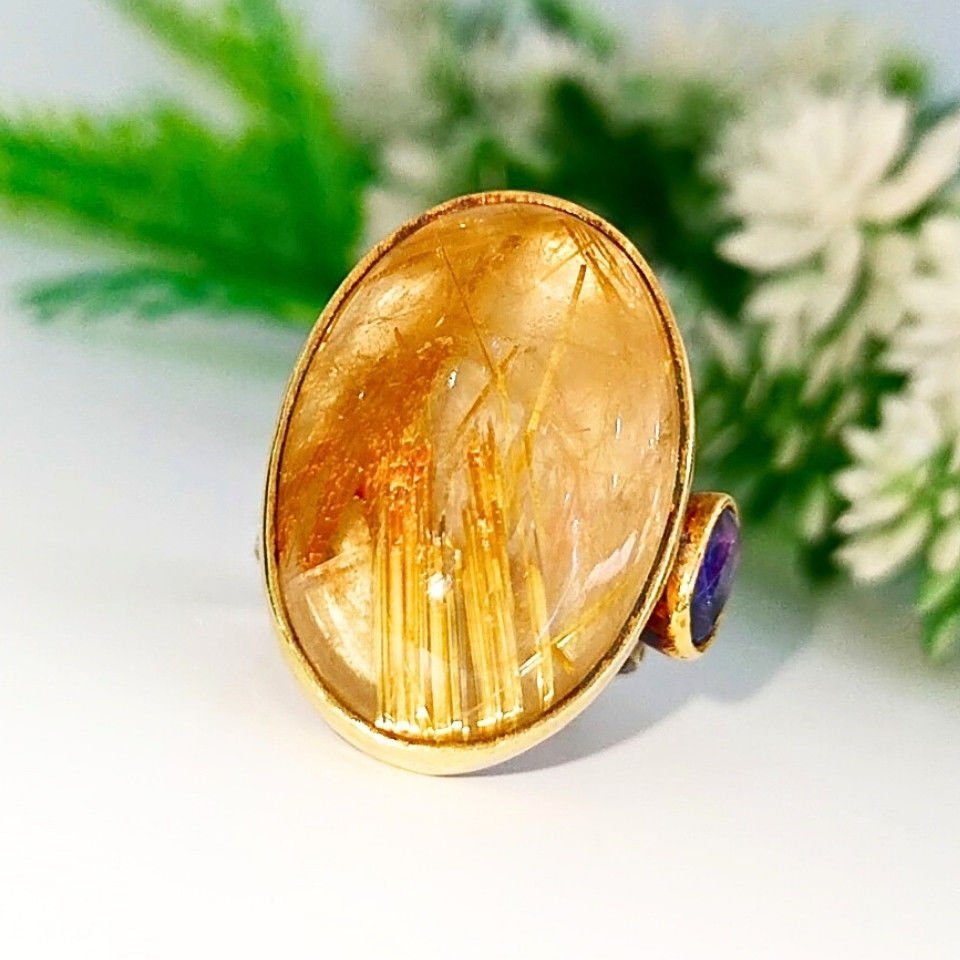 Gold Beril ve Kyanit Özel Tasarım Yüzük – OTS1076