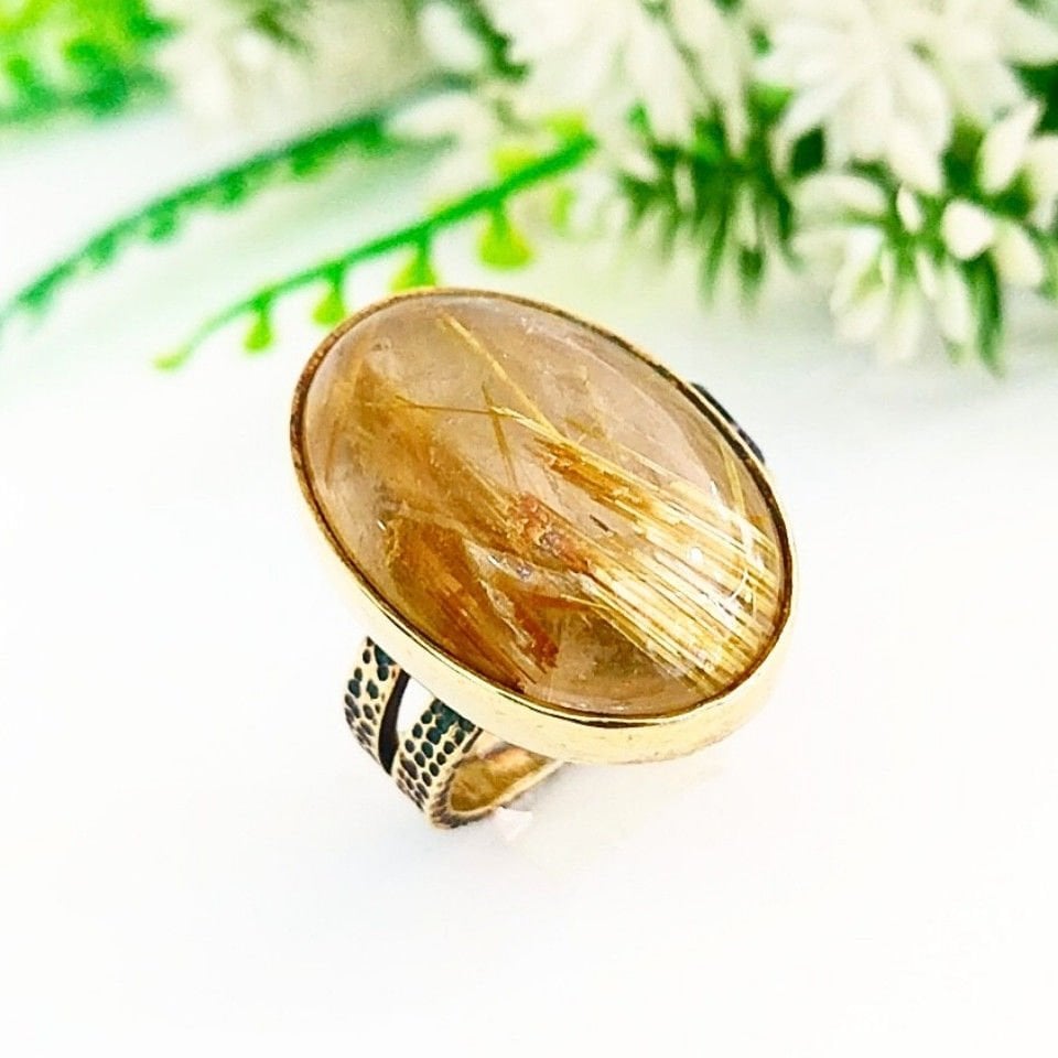 Gold Beril ve Kyanit Özel Tasarım Yüzük – OTS1076