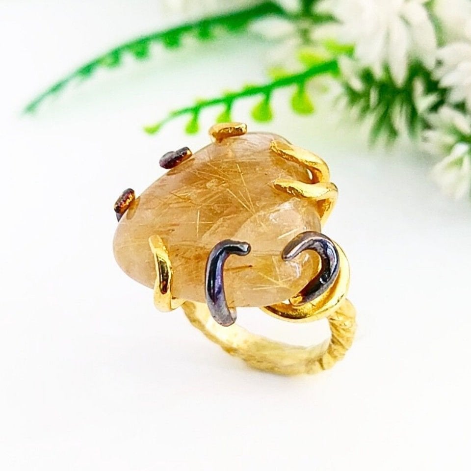 Gold Beril Özel Tasarım Yüzük - OTS1077