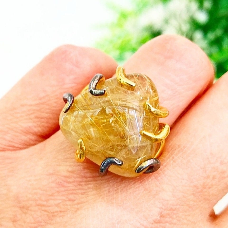 Gold Beryl Special Design Ring - OTS1077