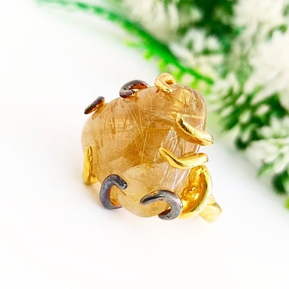 Gold Beryl Special Design Ring - OTS1077