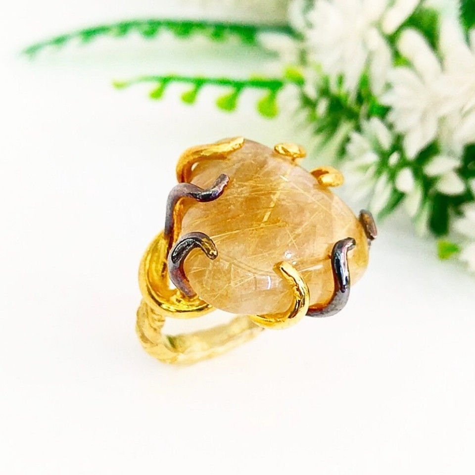 Gold Beryl Special Design Ring - OTS1077