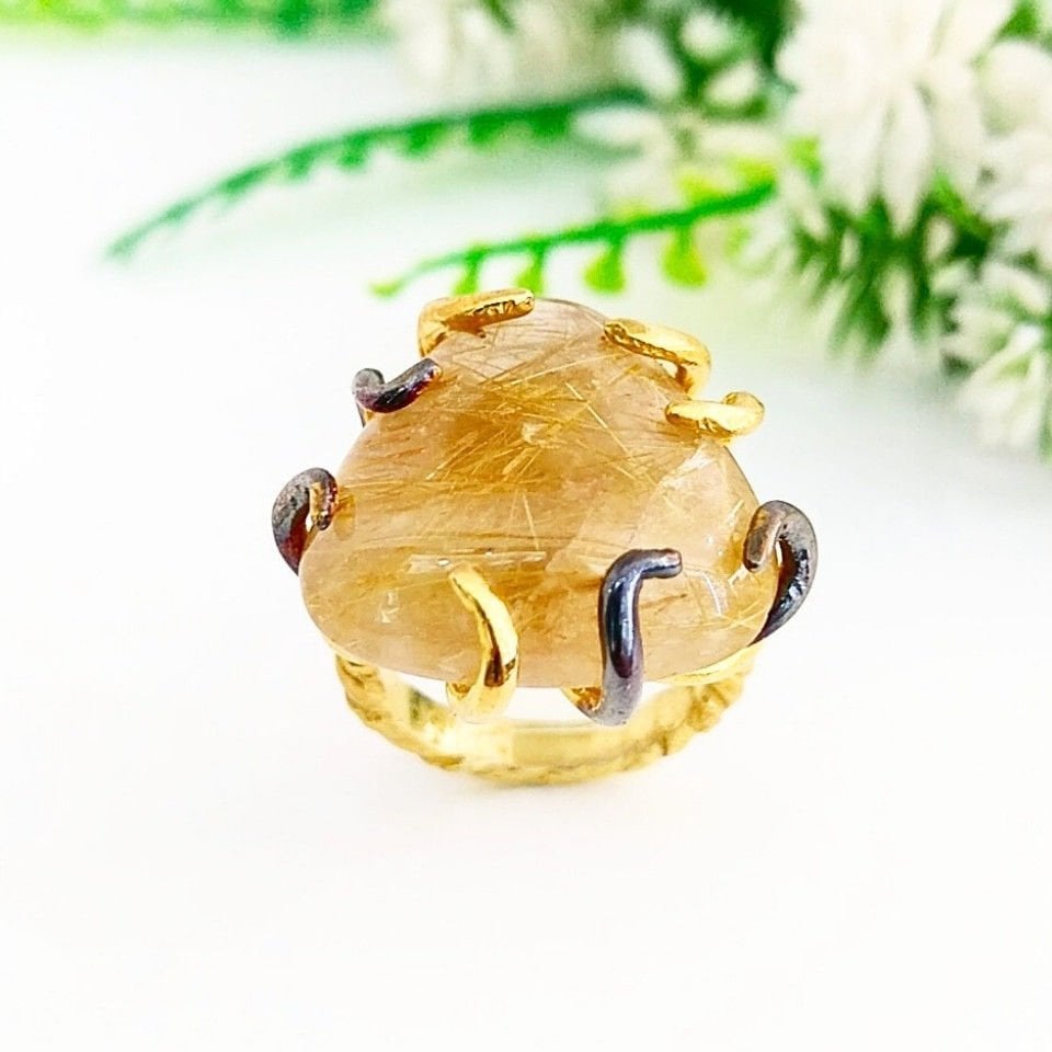 Gold Beryl Special Design Ring - OTS1077