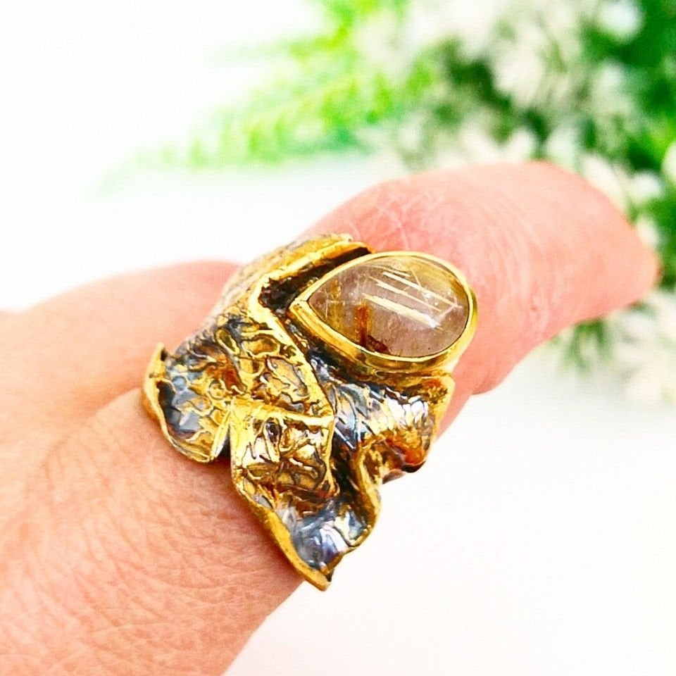 Gold Beril Özel Tasarım Yüzük - OTS1078