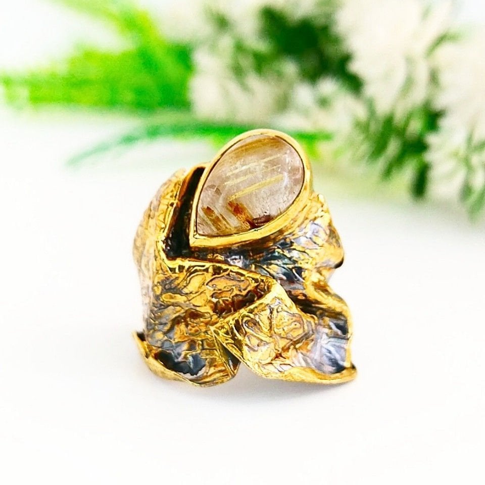 Gold Beril Özel Tasarım Yüzük - OTS1078