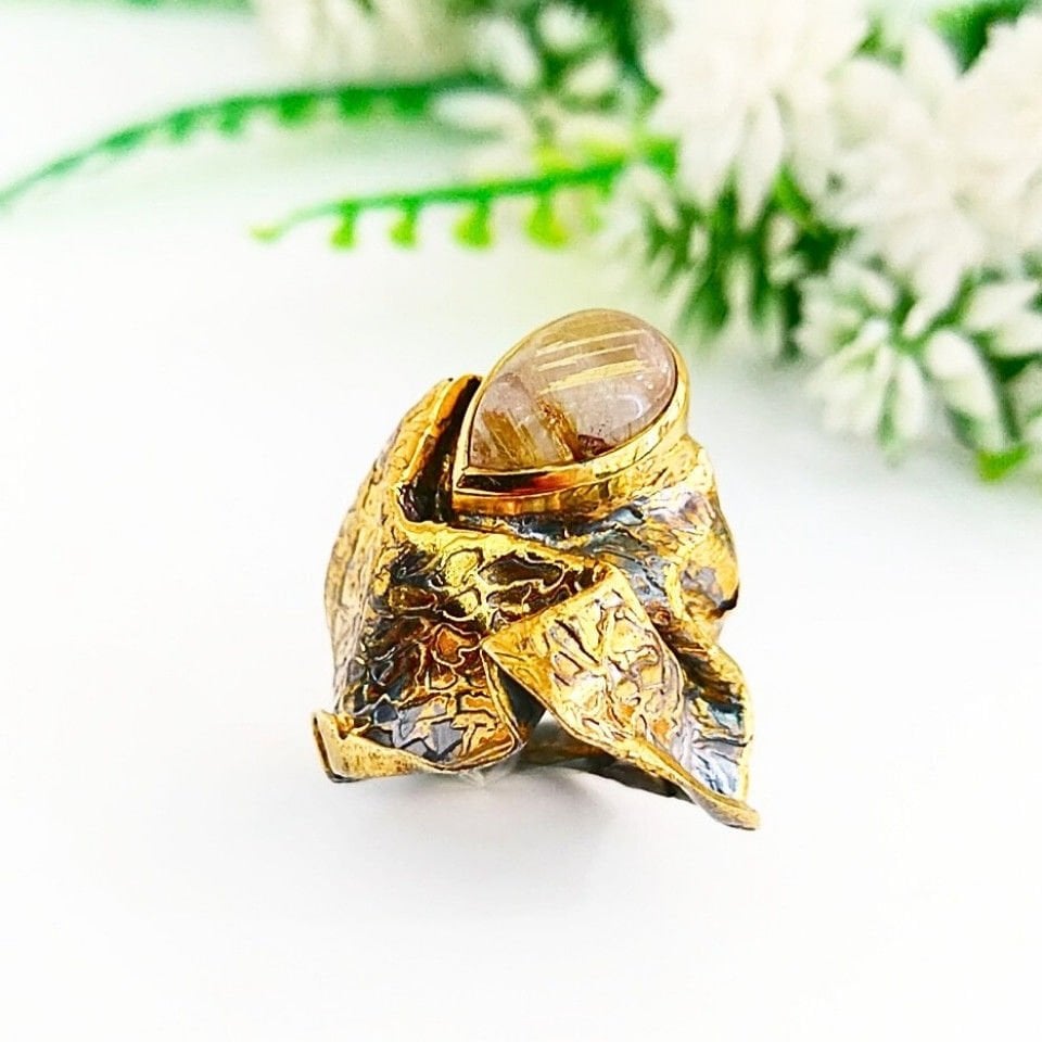 Gold Beril Özel Tasarım Yüzük - OTS1078