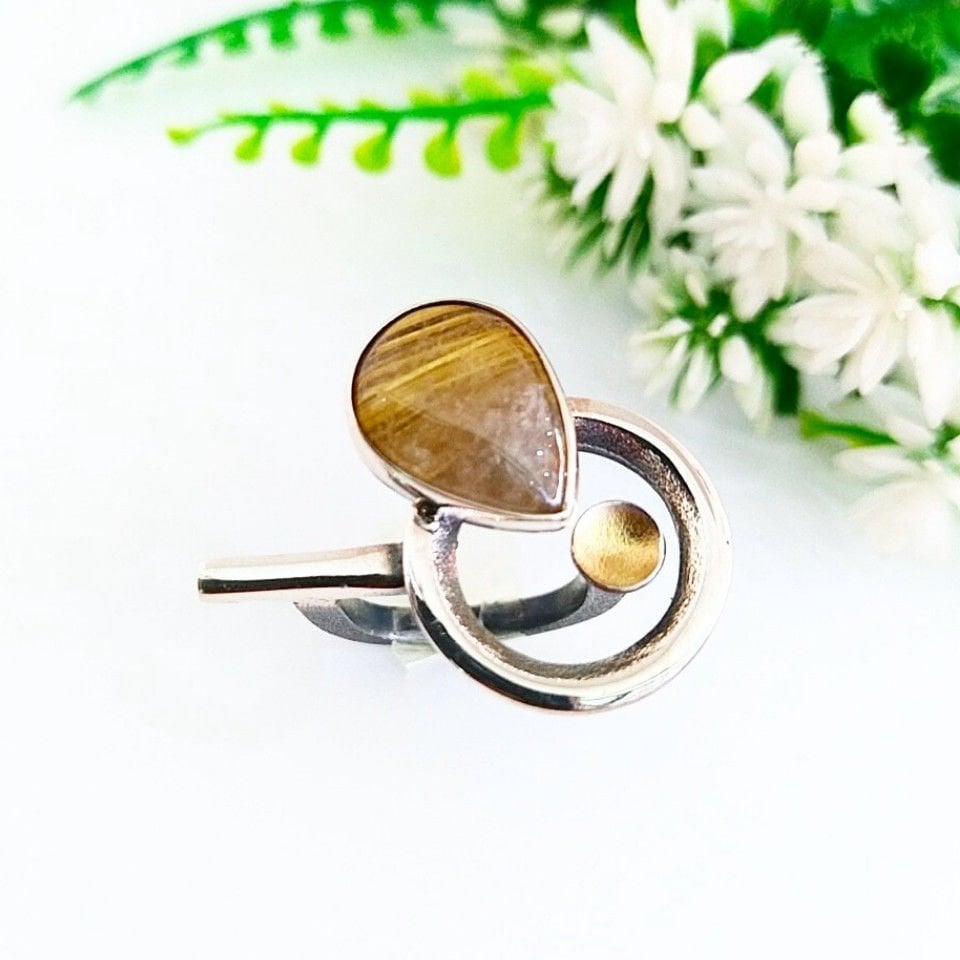 Gold Beryl Special Design Ring - OTS1085