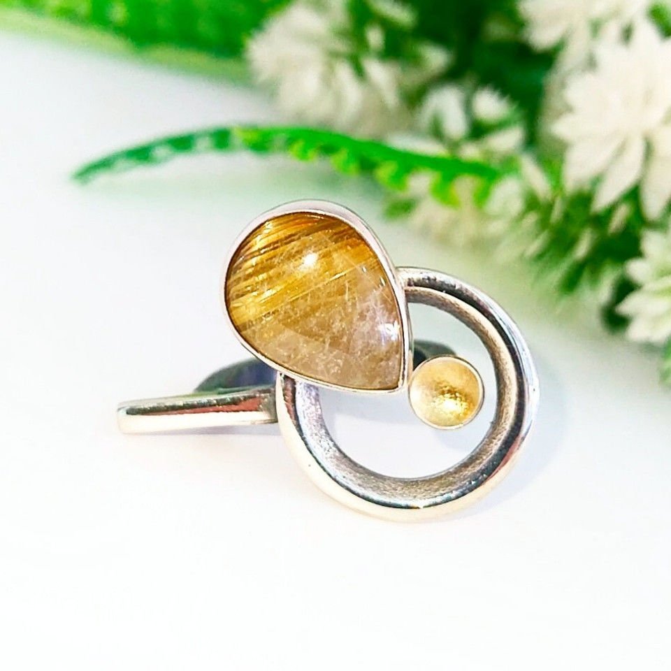 Gold Beryl Special Design Ring - OTS1085
