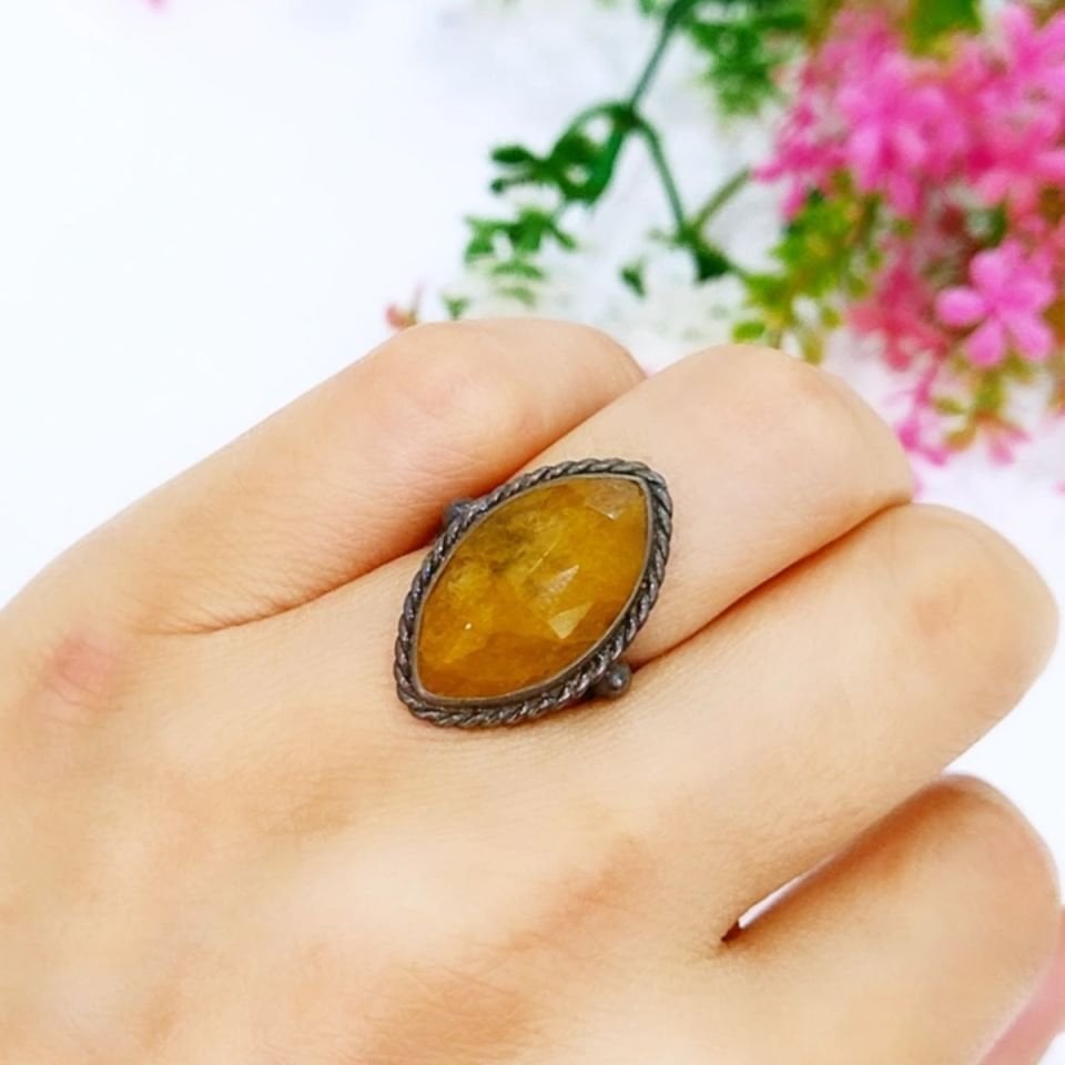 Sarı Safir Özel Tasarım Yüzük