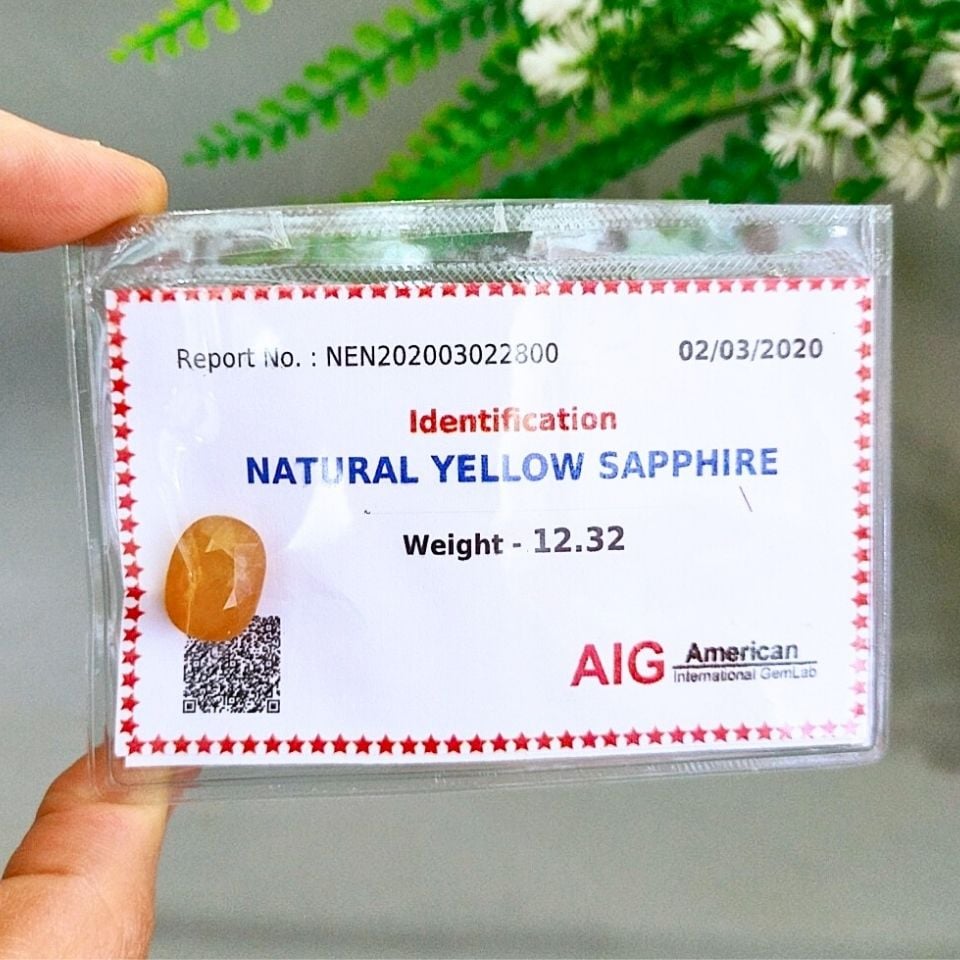 Sarı Safir Kabaşon Taş 12,32 crt