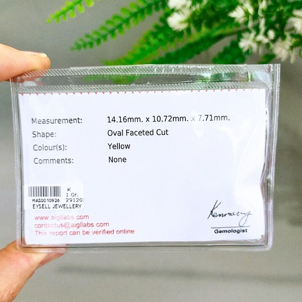 Sarı Safir Kabaşon Taş 12,32 crt